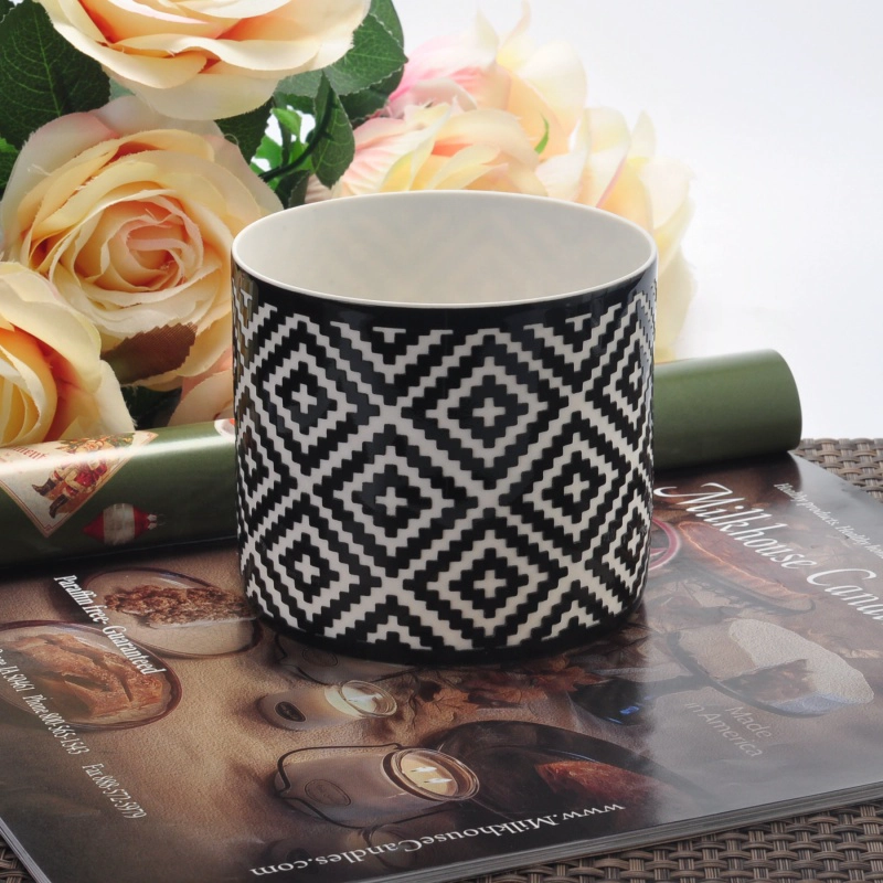 Luxury soy black ceramic candle jars in bulk