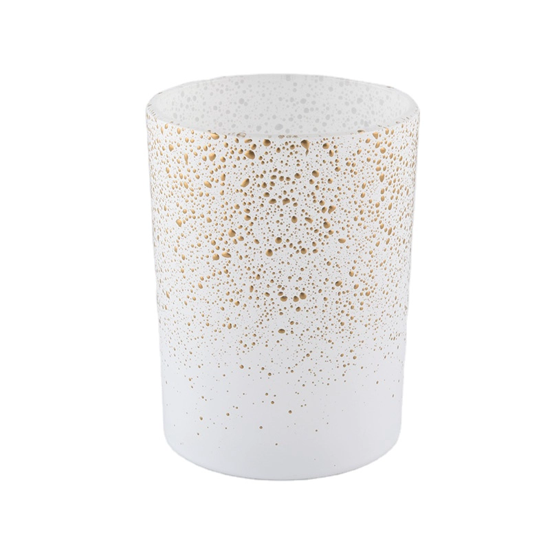 10 oz Spray white gold glass candle holders home decor candle containers