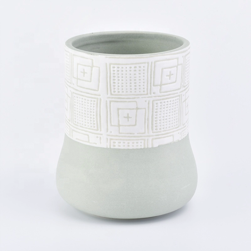 Wholesales matte Ceramic candle jars with lids in bulk