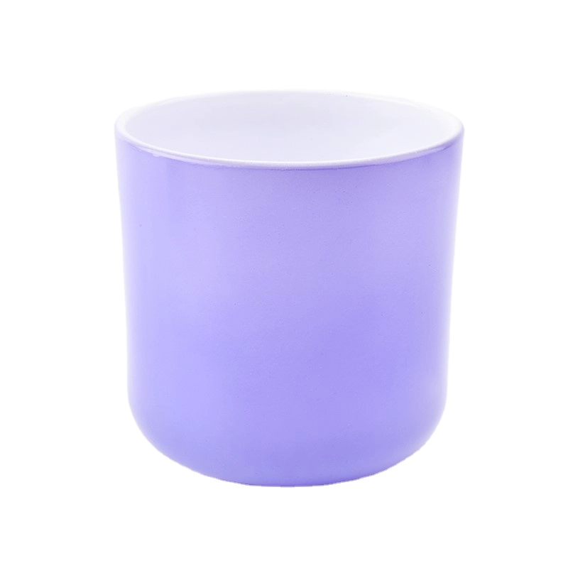 Sunny purple round bottom glass candle holders