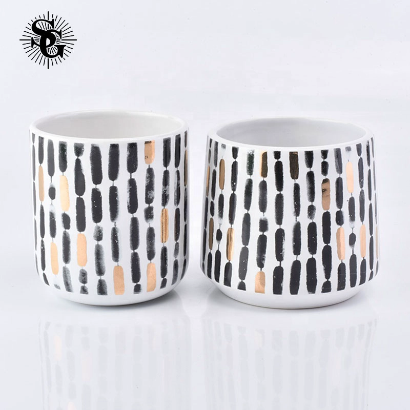 Sunny 400ml ceramic candle jar with lids