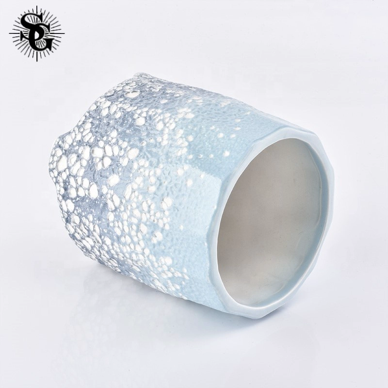 Sunny 423ml 260g blue appearance ceramic candle jars with great quality