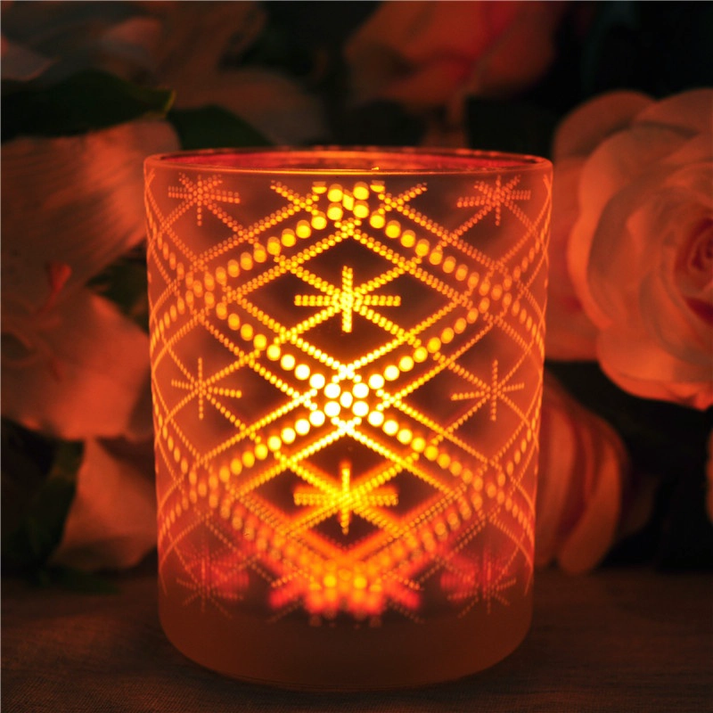 Custom crystal matte glass candle container
