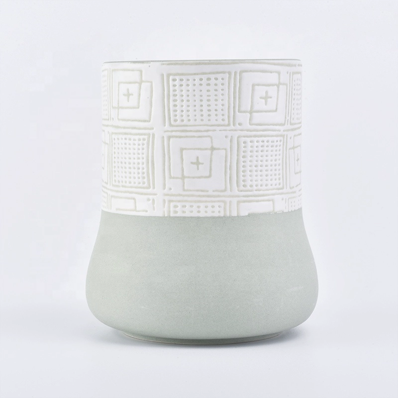 Wholesales matte Ceramic candle jars with lids in bulk