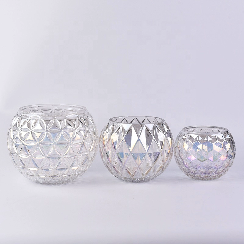 Custom clear votive plating glass candle jars