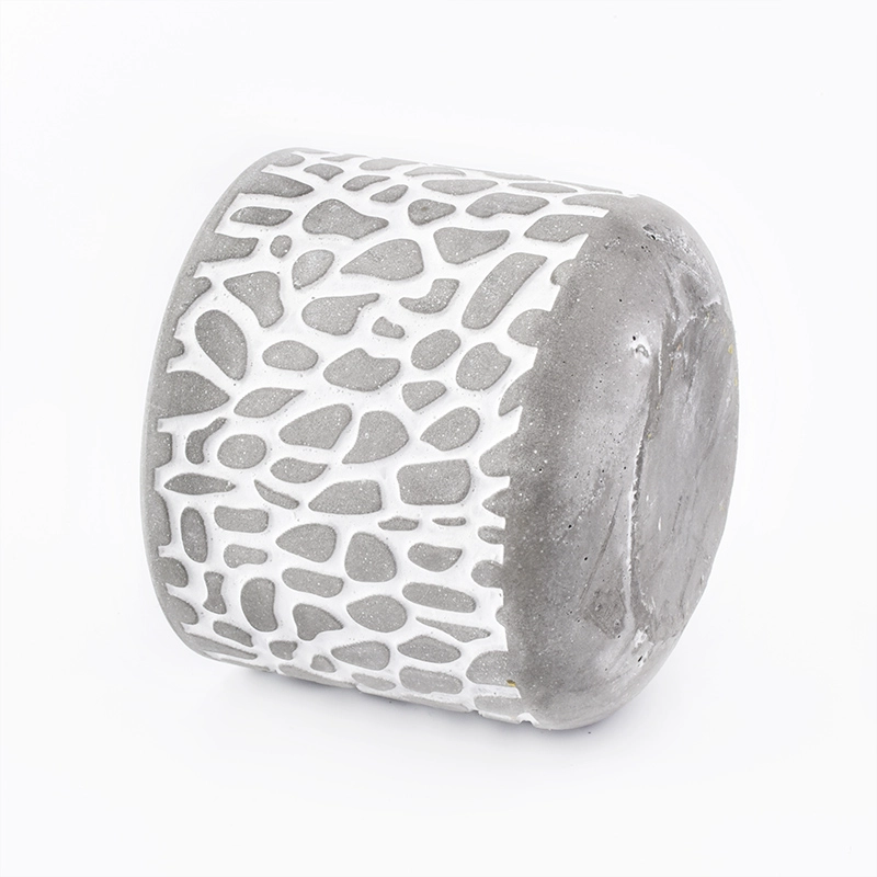 7oz engraving grey cement candle holder soy wax candle jar for home decor