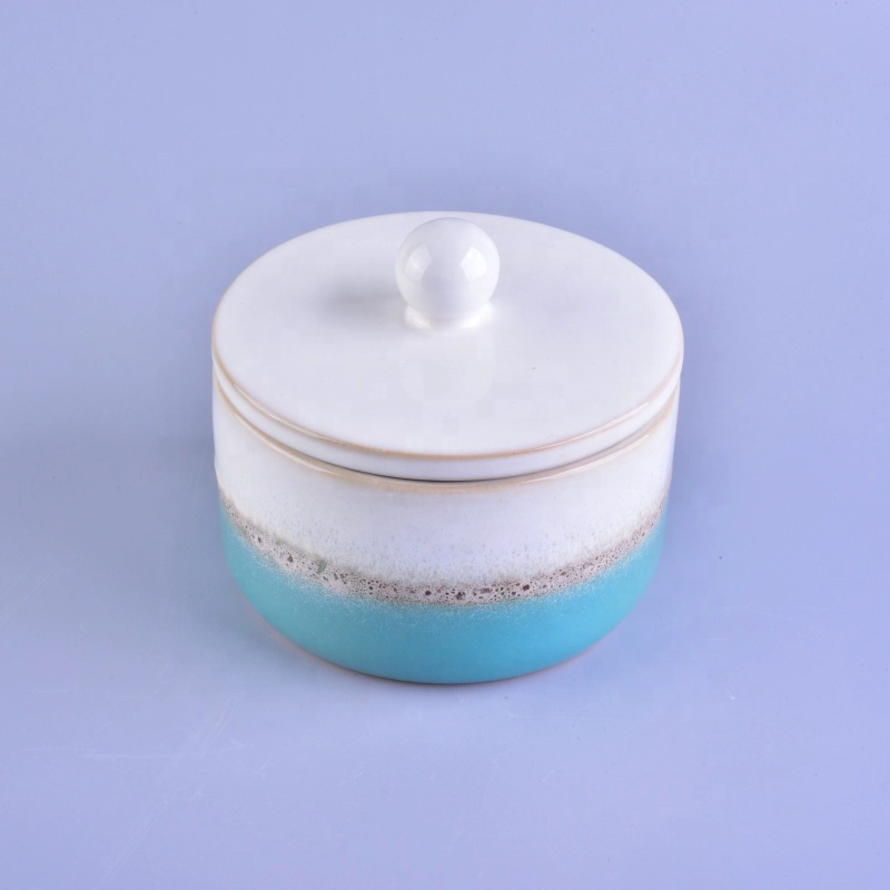 Wholesales round ceramic jar candle with lids 10oz 12oz