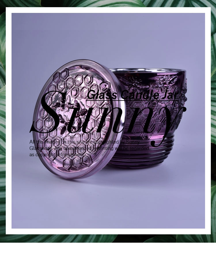 embossed glass candle jar