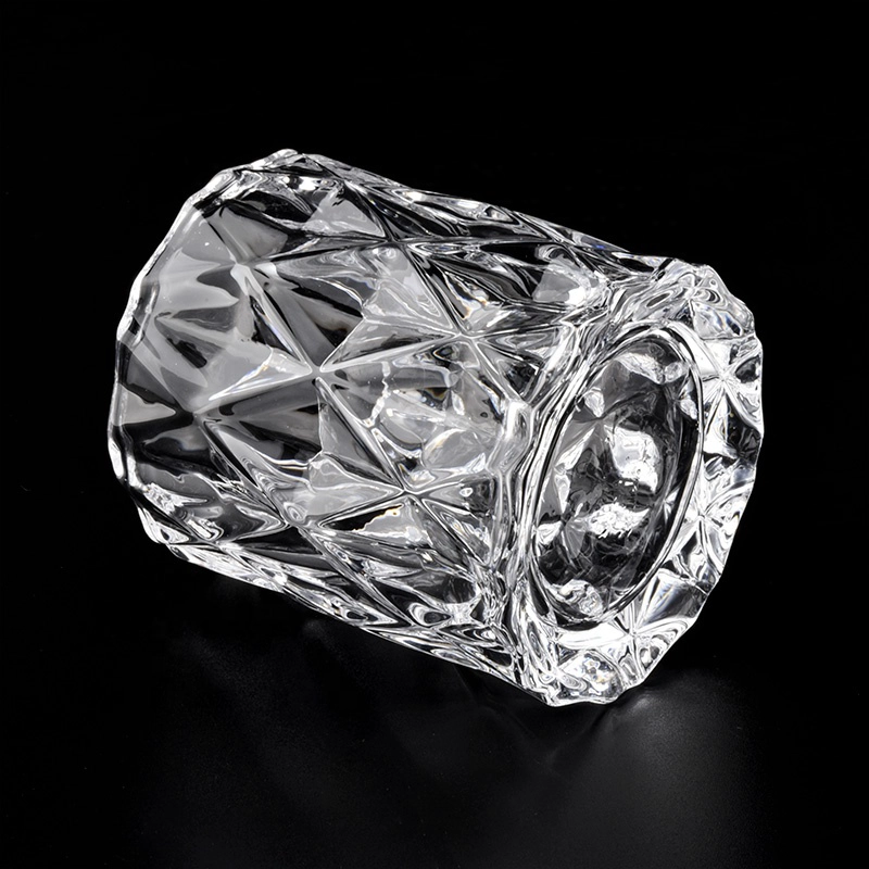 Diamond glass candle jar for luxury brand