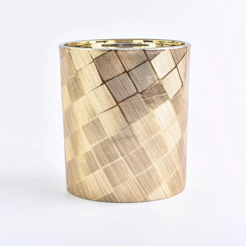 new glass candle holder with leather cover