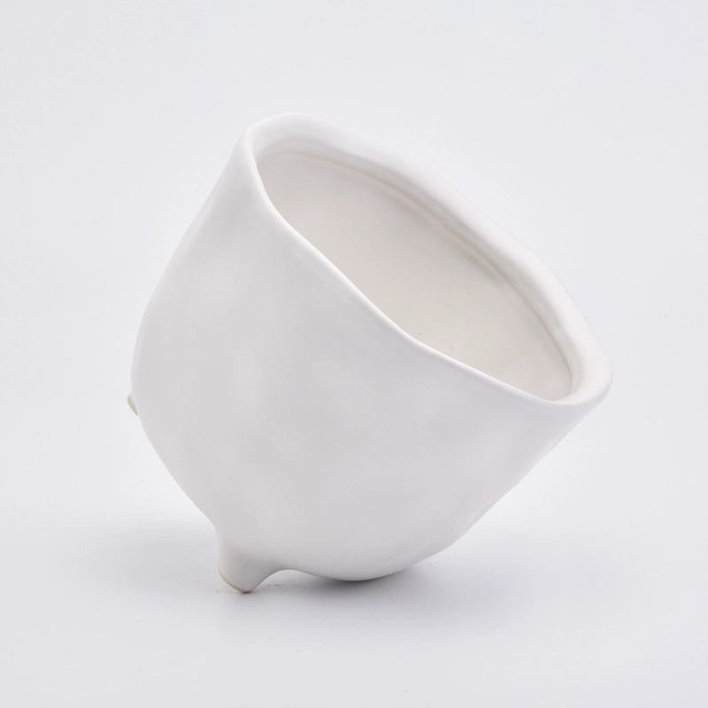 23oz Glaze White Ceramic Jar Ceramic Candle Vessel