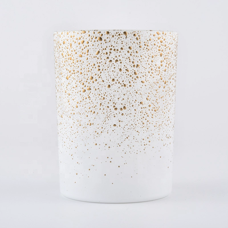 10 oz Spray white gold glass candle holders home decor candle containers