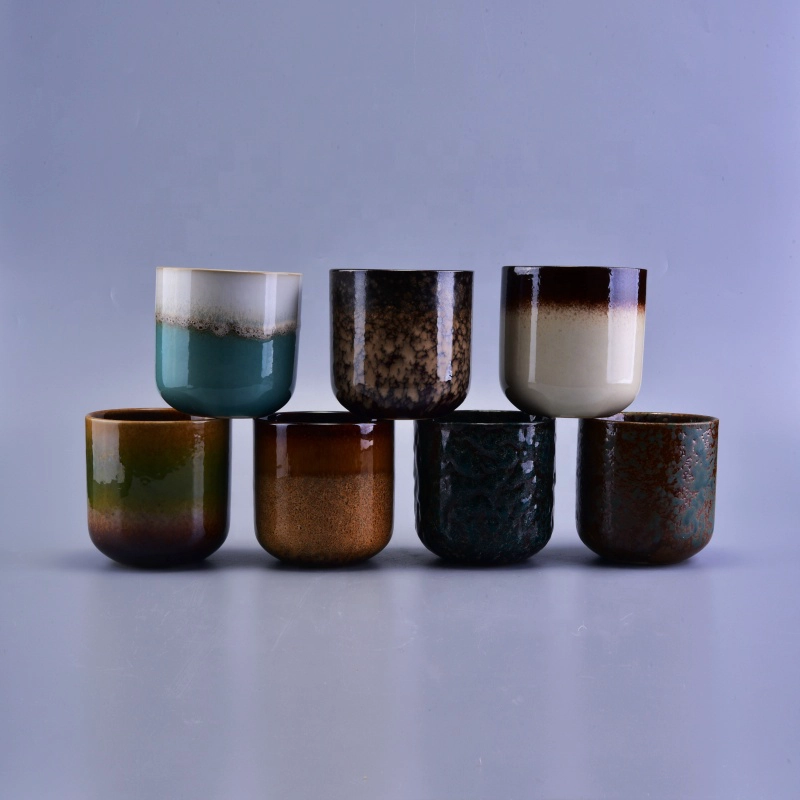 Customized tea light ceramic jar candle wholesales