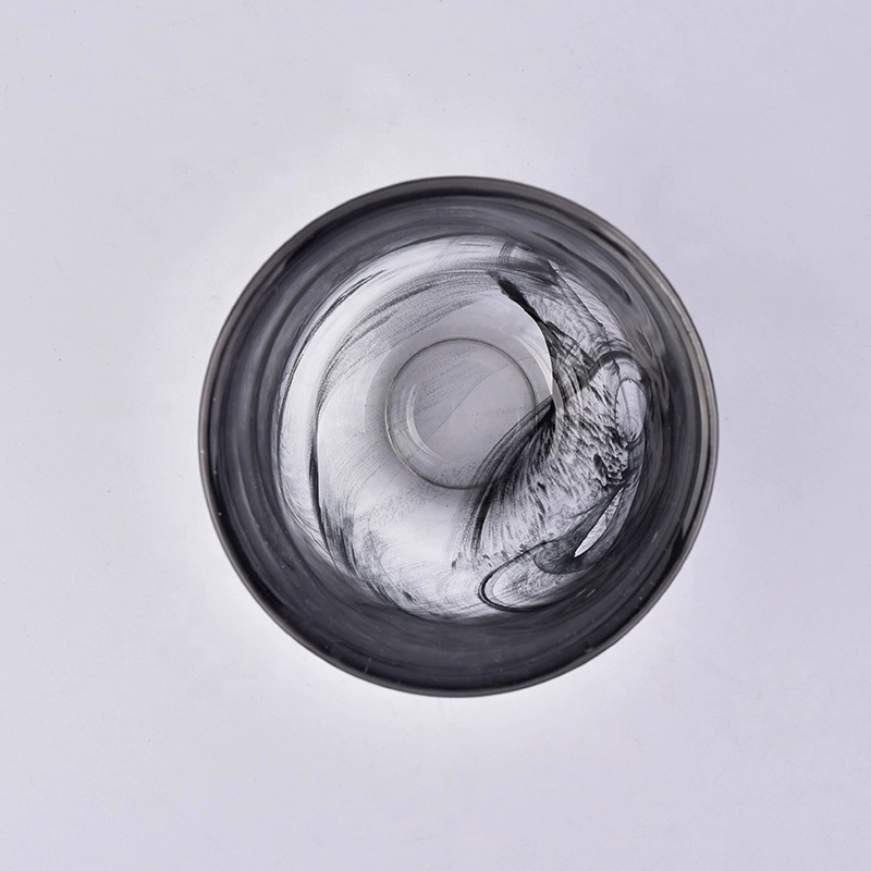 Hurricane black glass candle holders table use