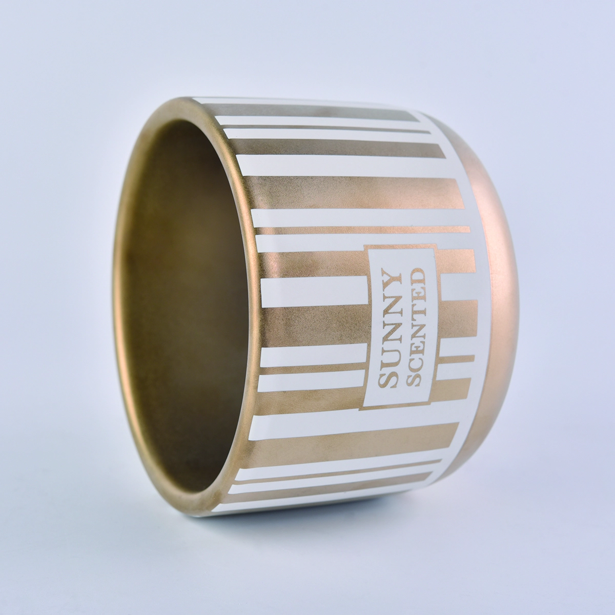 Sunny Luxury gold Ceramic Candle jars in bulk