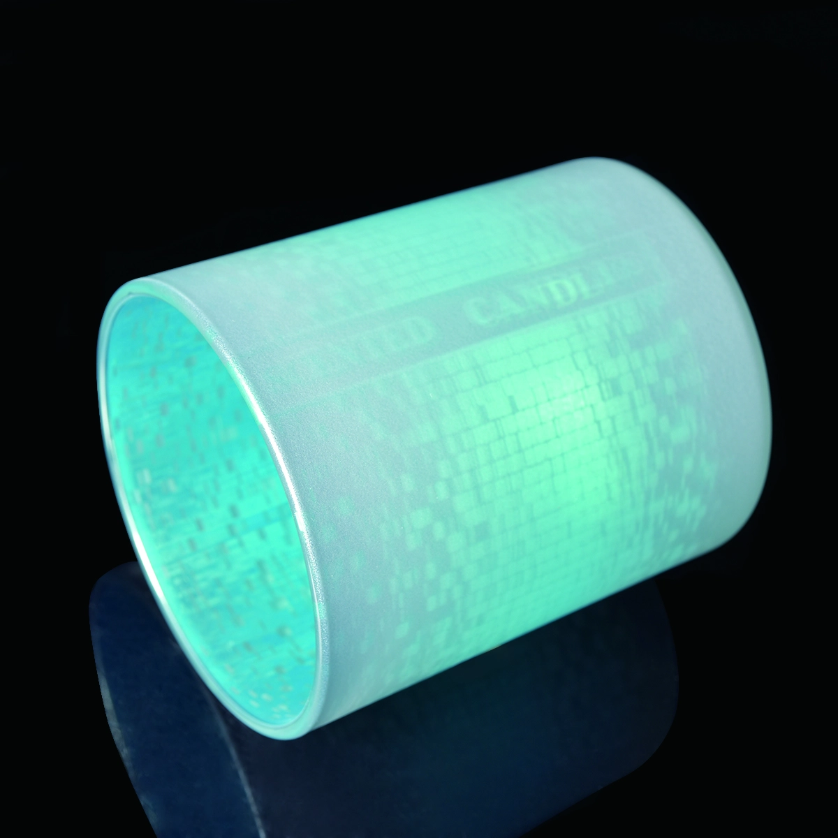 Custom matte electroplated cylinder glass candle holder 10oz