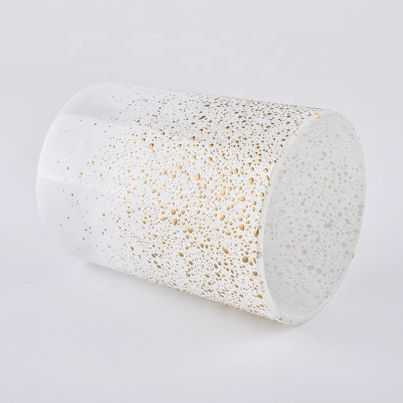 10 oz Spray white gold glass candle holders home decor candle containers