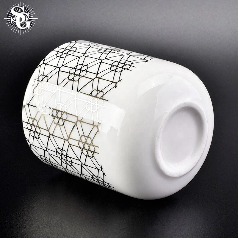 Sunny 400ml snow appearance pattern electroplating ceramic candle holders