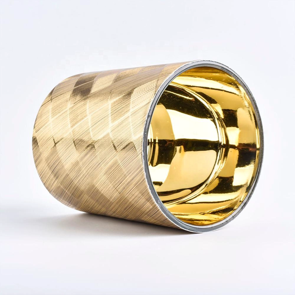 new glass candle holder with leather cover