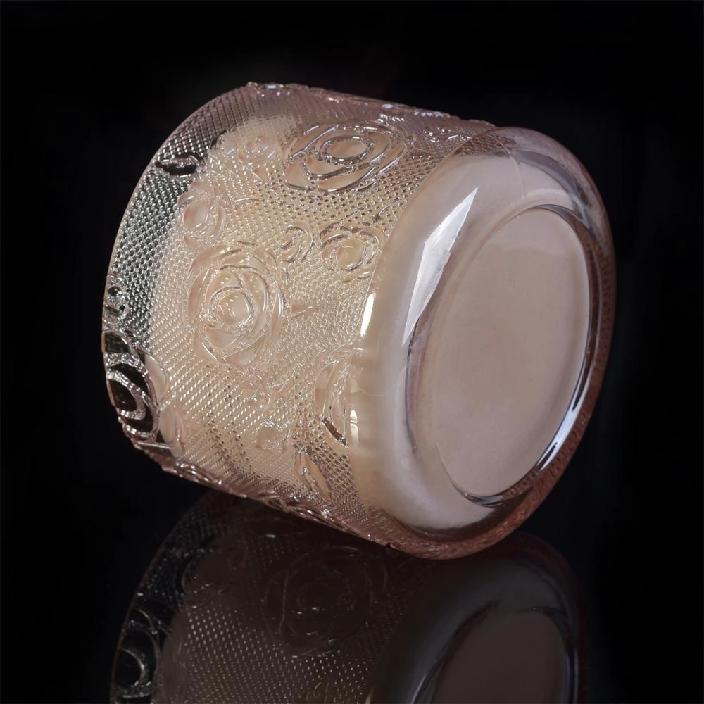 10oz 12oz Wholesales Christmas crystal pink tealight glass candle jar