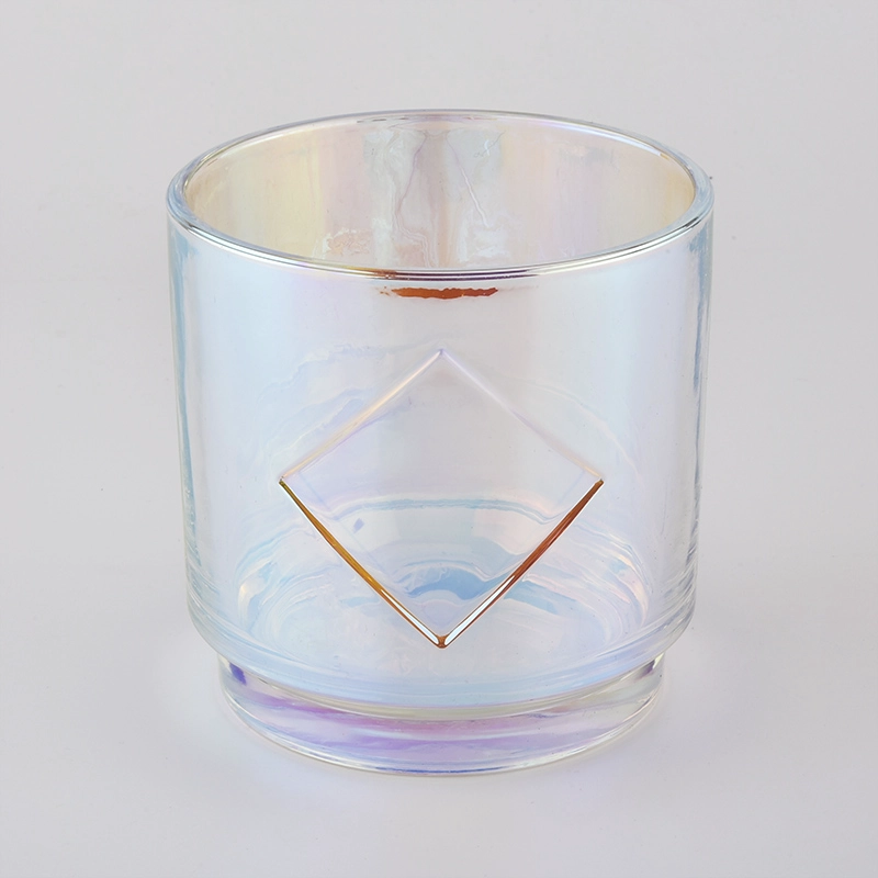 iridescence large glass candle holder