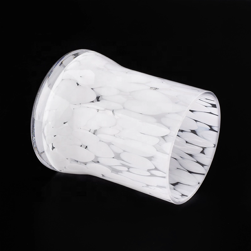 10oz White fingerprint votive candle holders in bulk