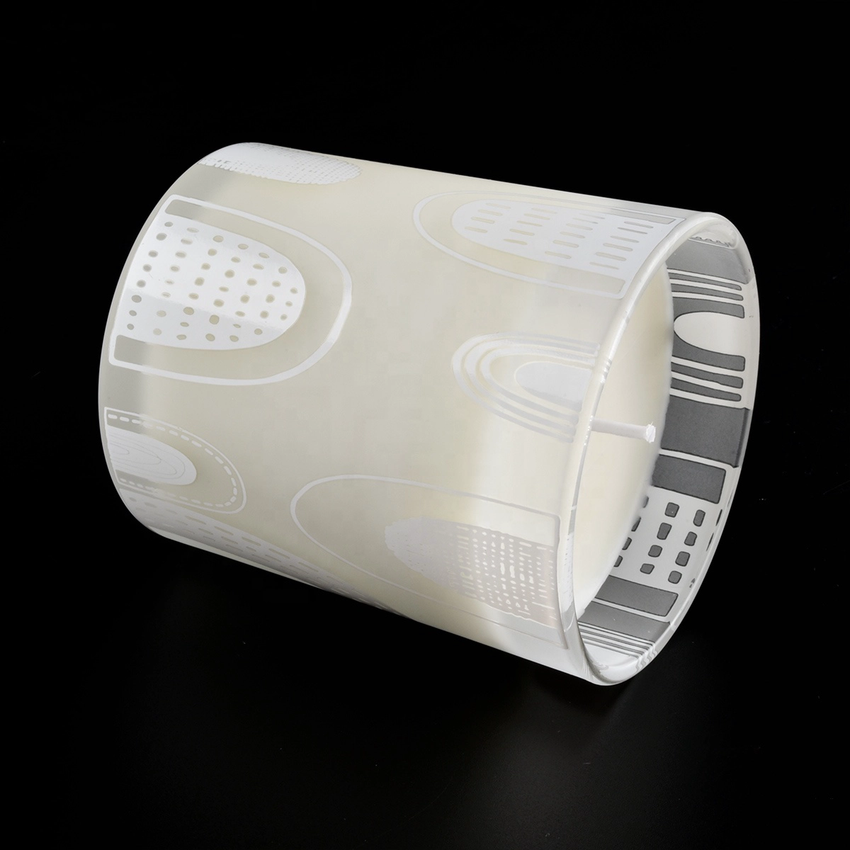Sunny design luxury white and black matte glass candle jar holders