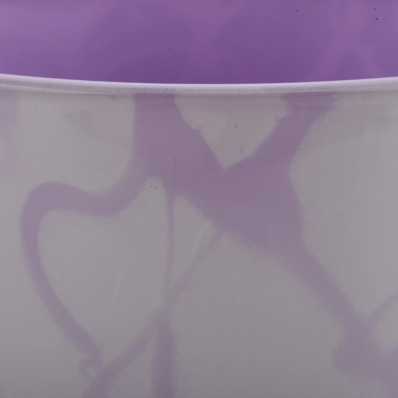 two color glass candle jar
