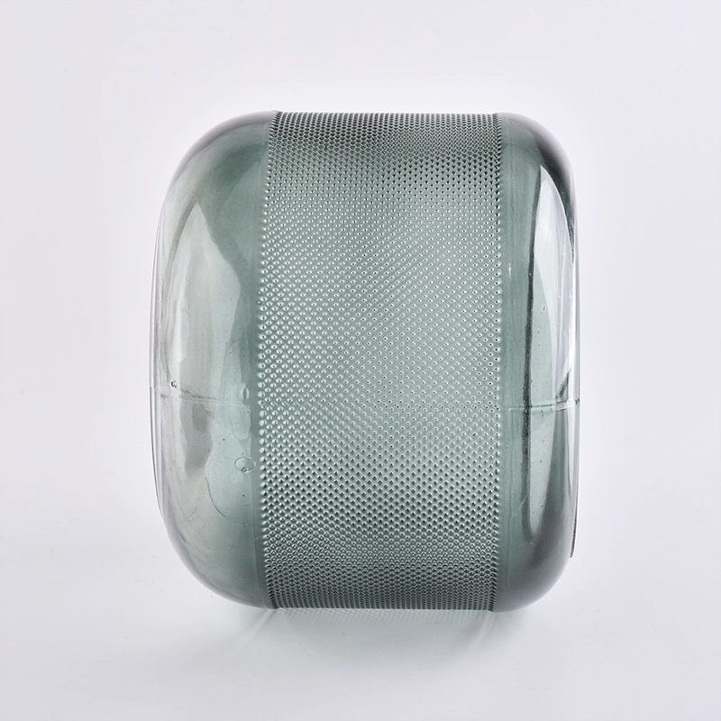 round shape big capacity sprayed color glass candle containers for home decor
