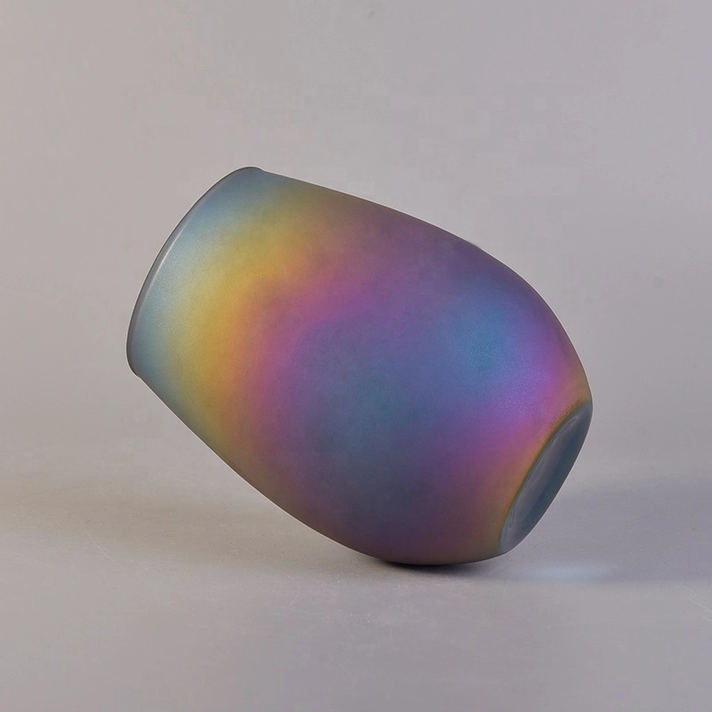 Matte colored aroma glass candle jar 