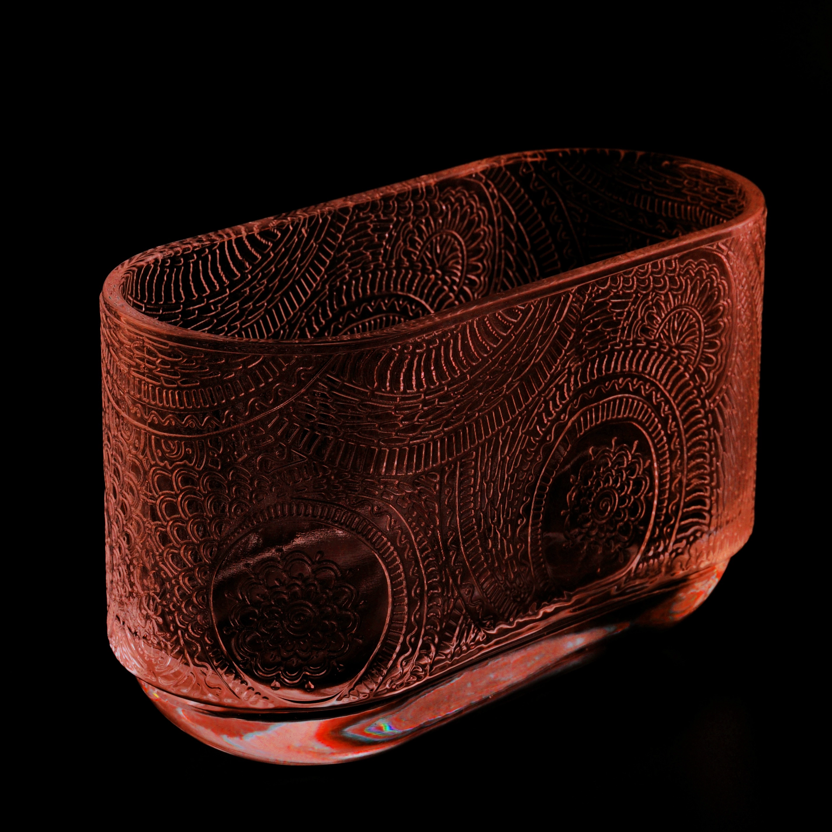 10oz New design custom oval glass candle jar with lid