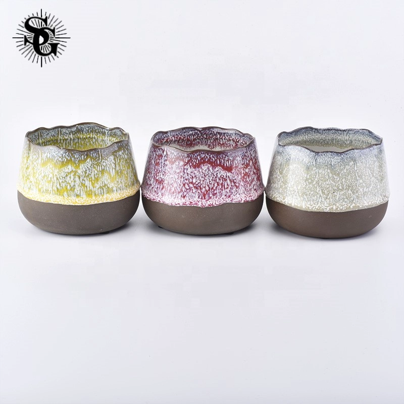 Sunny large 630ml transmutation glaze ceramic candle containers