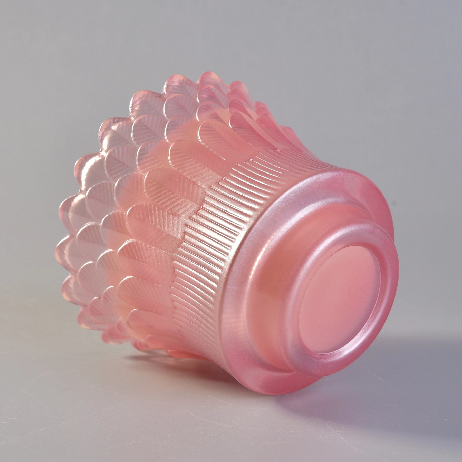 Sunny Luxury feather design glass candle holder