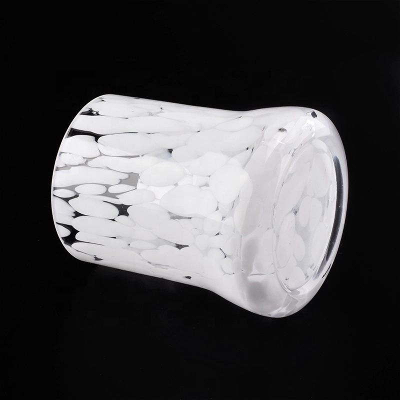 10oz White fingerprint votive candle holders in bulk