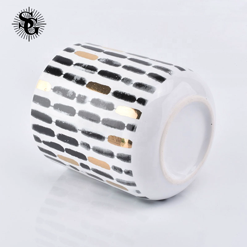 Sunny 400ml ceramic candle jar with lids