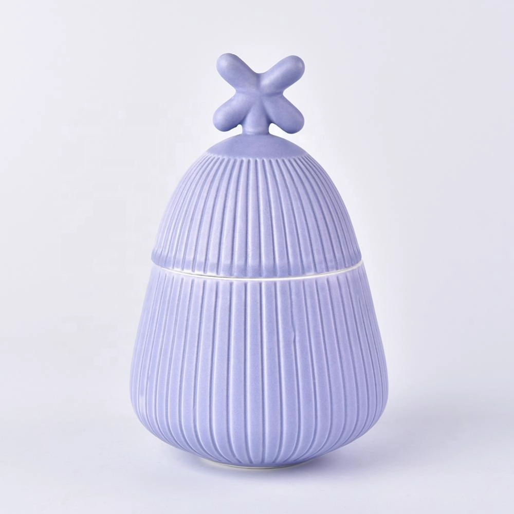 Wholesales glazed tealight ceramic holder candle with lid 10oz 12oz