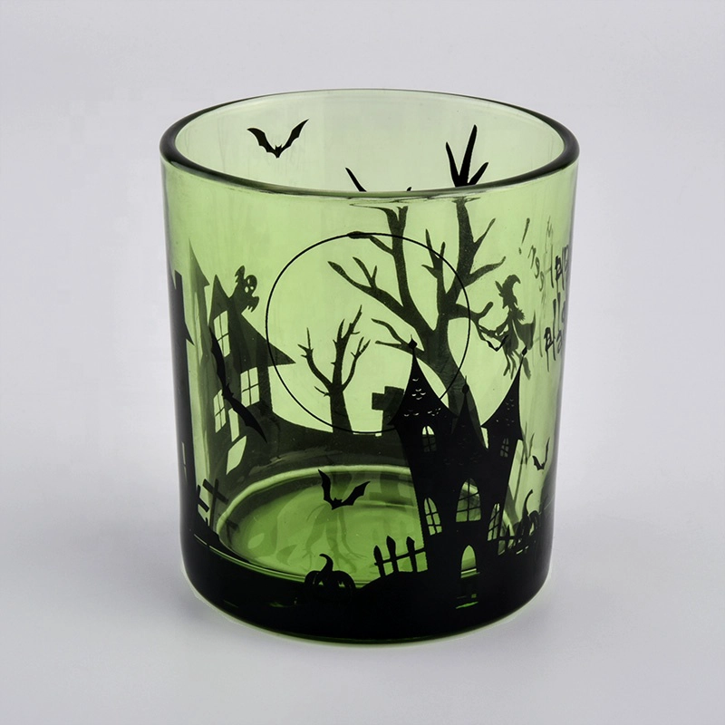 gradient candle jar glass with decal printing