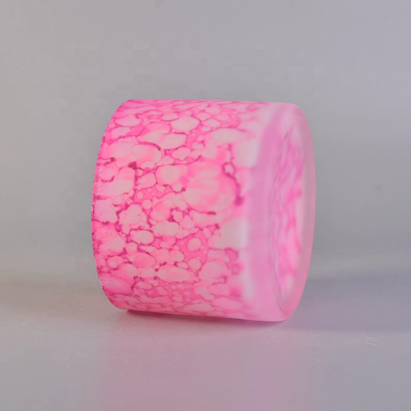 Pink luxurious glass candle containers wholesales