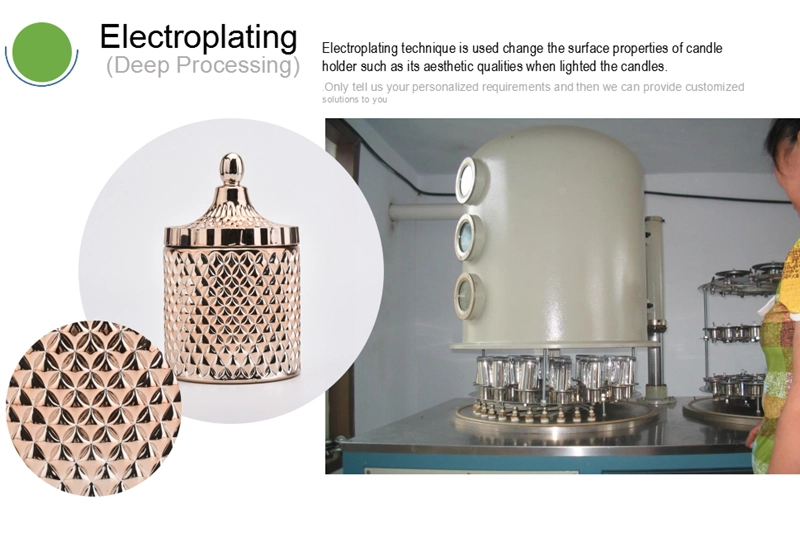 electroplated glass candle jar
