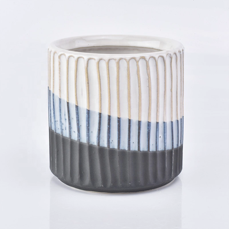 Matte custom recycled ceramic candle containers