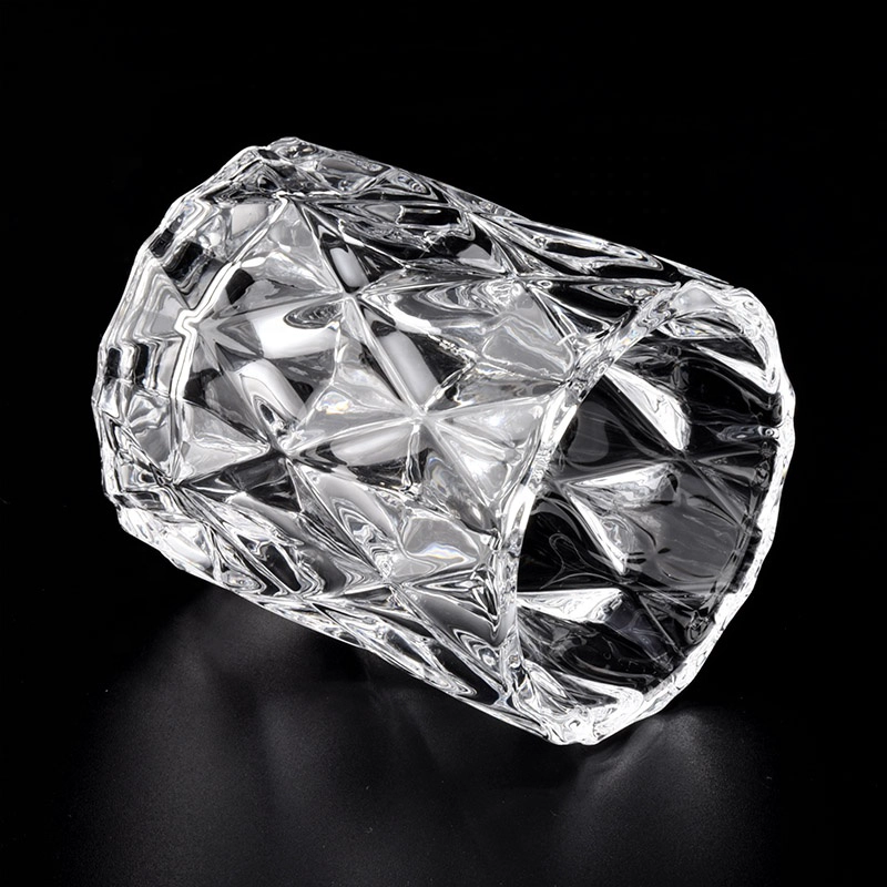 Diamond glass candle jar for luxury brand