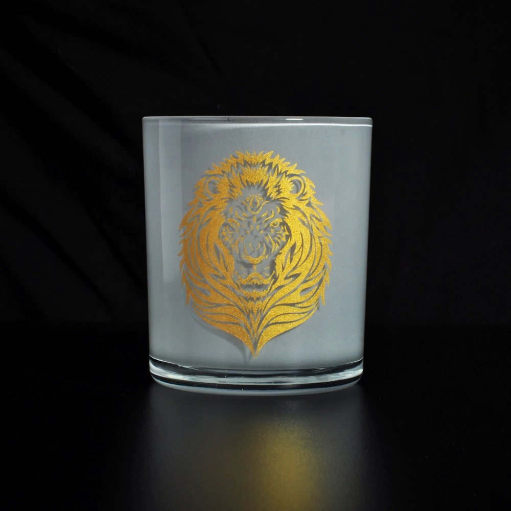 Logo printing Antique custom white glass candle holders in bulk
