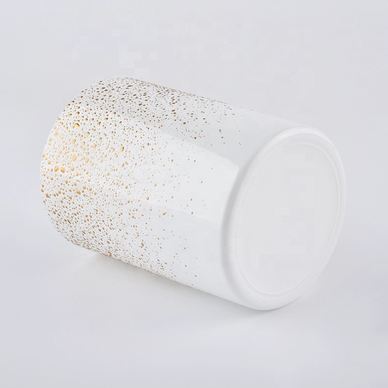10 oz Spray white gold glass candle holders home decor candle containers