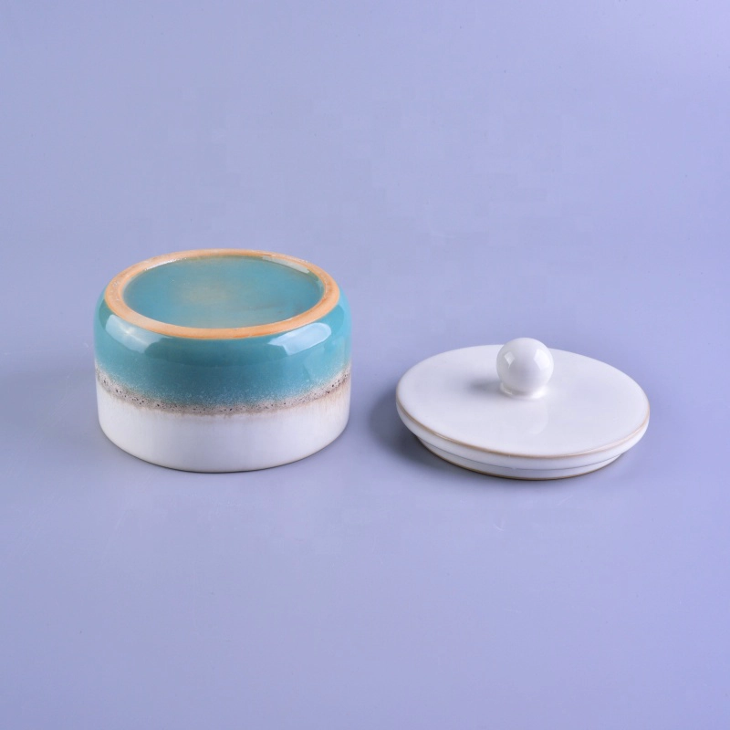 Wholesales round ceramic jar candle with lids 10oz 12oz