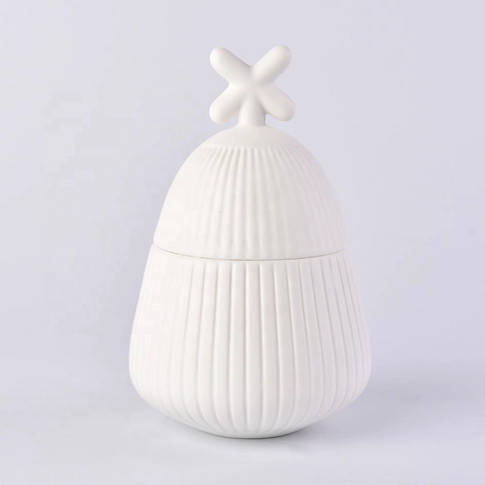 Wholesales glazed tealight ceramic holder candle with lid 10oz 12oz