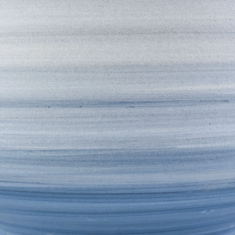 Sunny blue frosted recycled Ceramic Candle vessel 8oz 10oz