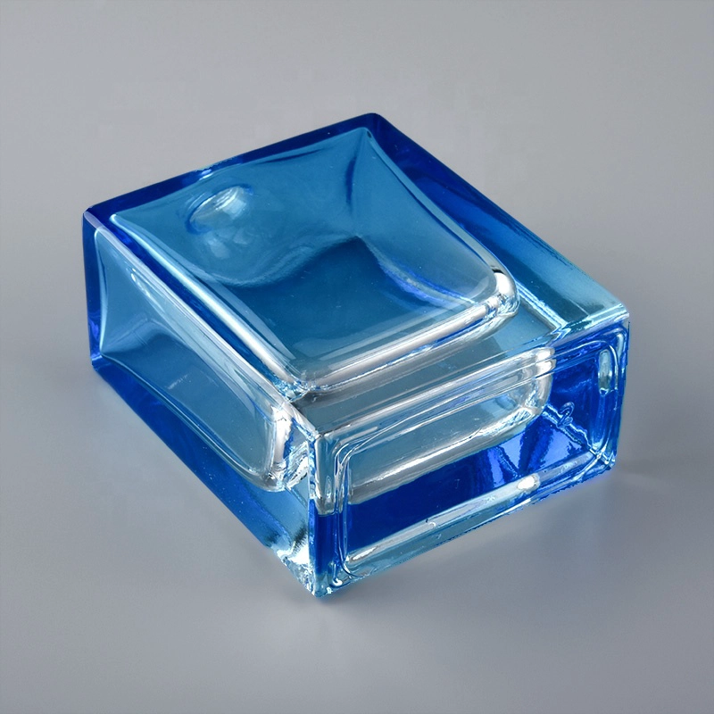 Blue color 55Ml Perfume Bottle Glass With Screw Version Spray Pump