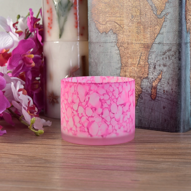 Pink luxurious glass candle containers wholesales