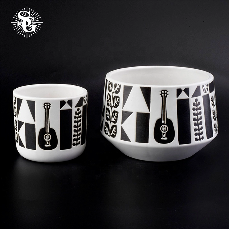 Sunny custom pattern 1000ml ceramic candle holders