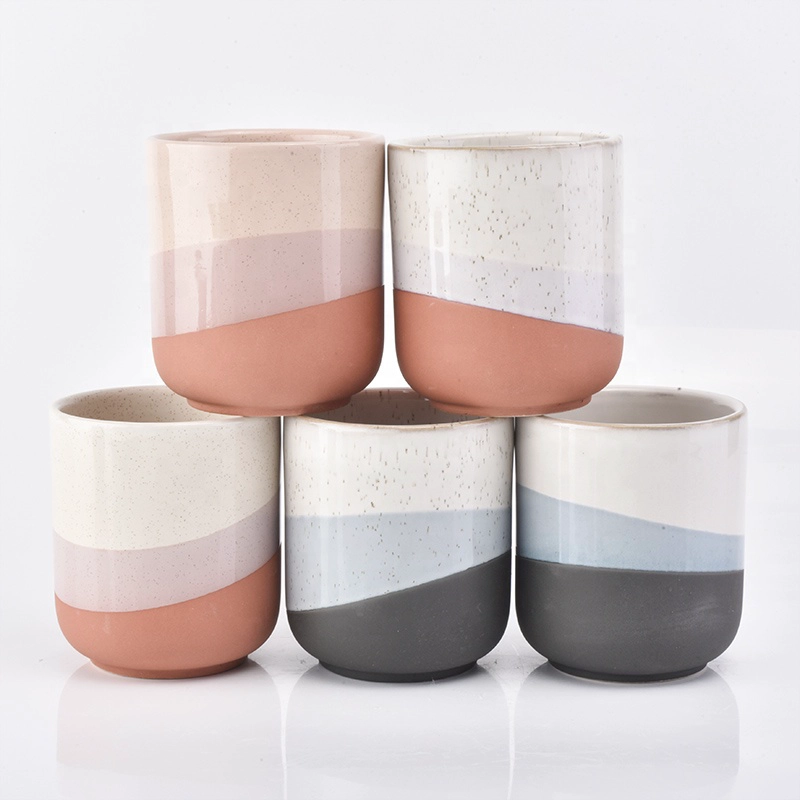 Luxury frosted ceramic candle vessel in bulk 400ml